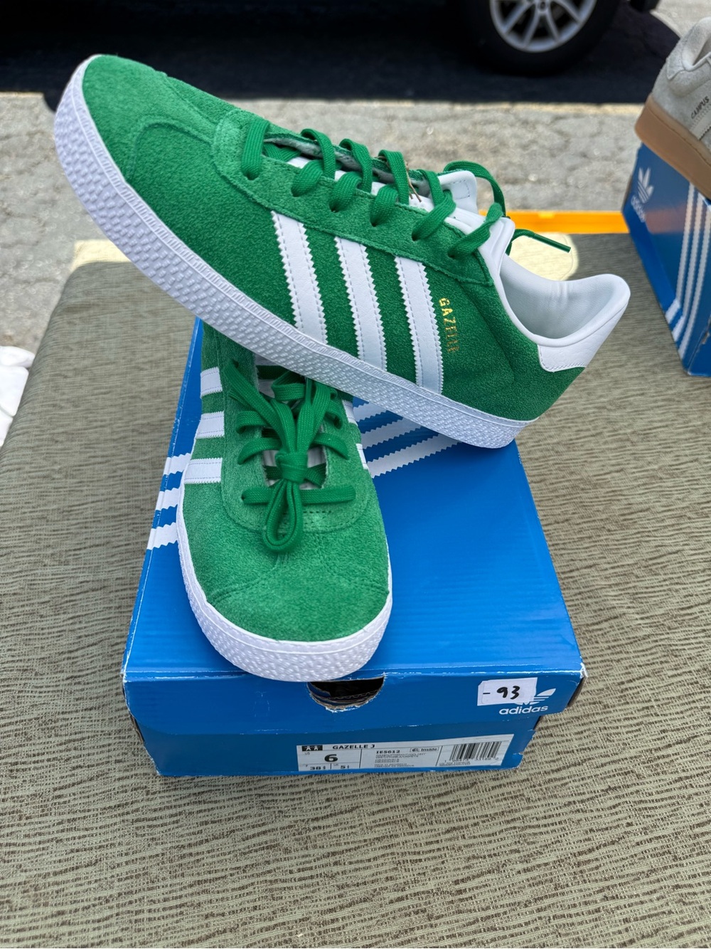 adidas  Gazelle Suede Sneakers - Green and White